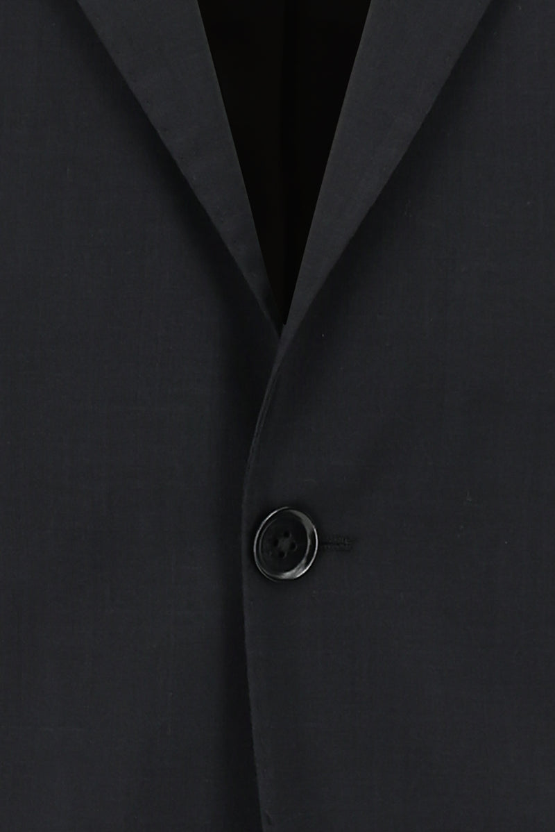 Siyah Relaxed Fit Rahat Kesim Yünlü Klasik Takım Elbise
