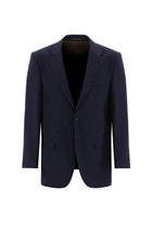 Koyu Lacivert Slim Fit Dar Kesim Yünlü Klasik Takım Elbise