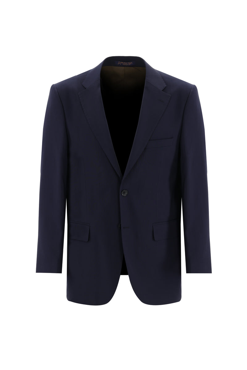 Koyu Lacivert Relaxed Fit Rahat Kesim Yünlü Klasik Takım Elbise