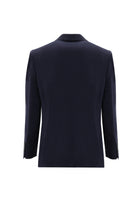 Koyu Lacivert Slim Fit Dar Kesim Yünlü Klasik Takım Elbise