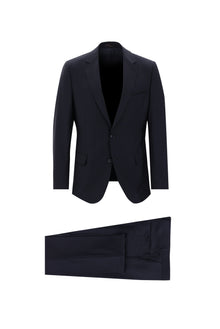 Koyu Lacivert Regular Fit Yünlü Klasik Takım Elbise
