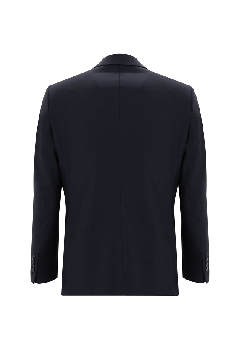 Koyu Lacivert Regular Fit Yünlü Klasik Takım Elbise