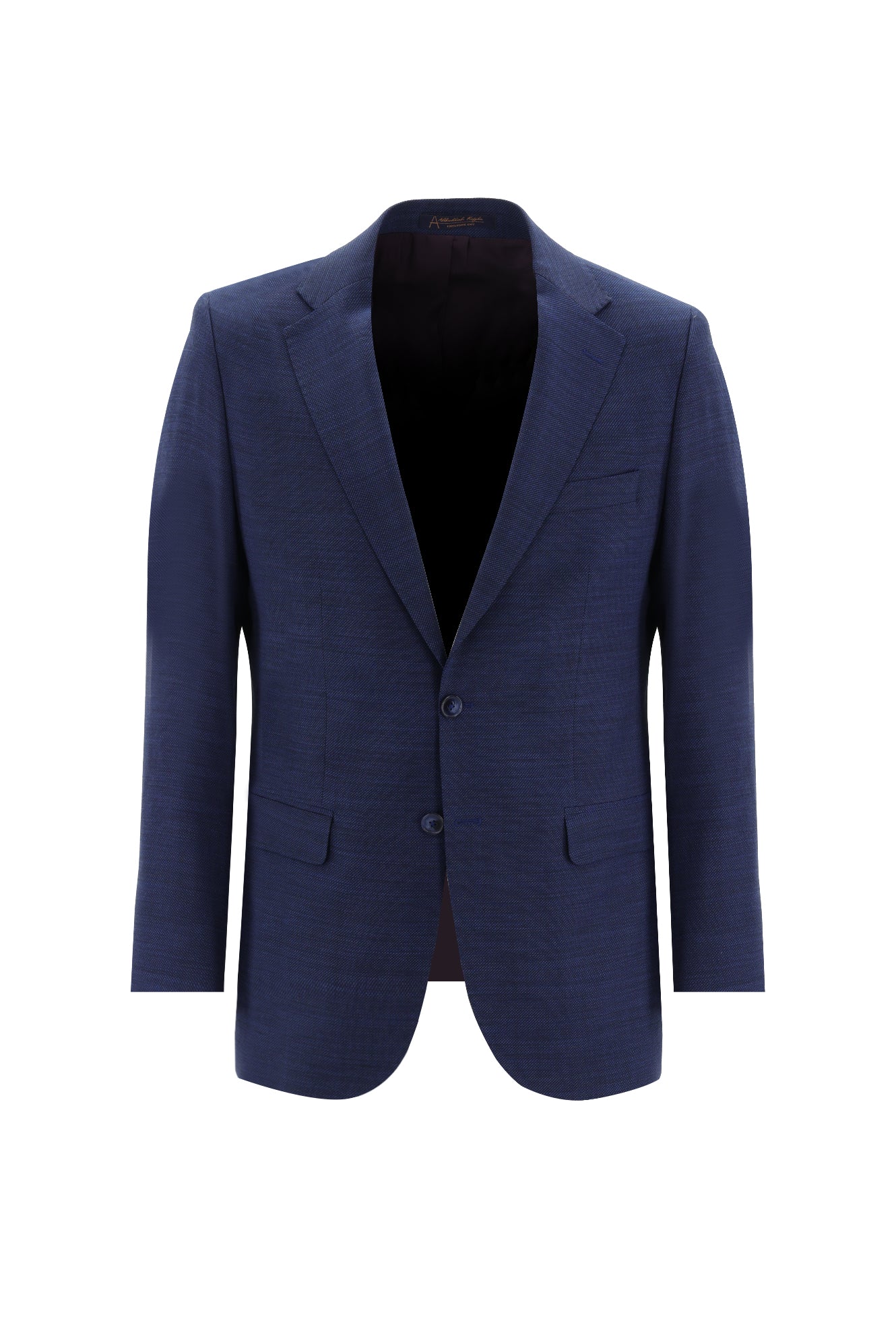Orta Lacivert 7 Drop Slim Fit Dar Kesim Yünlü Desenli Tak?m Elbise-Abdullah Ki??l?