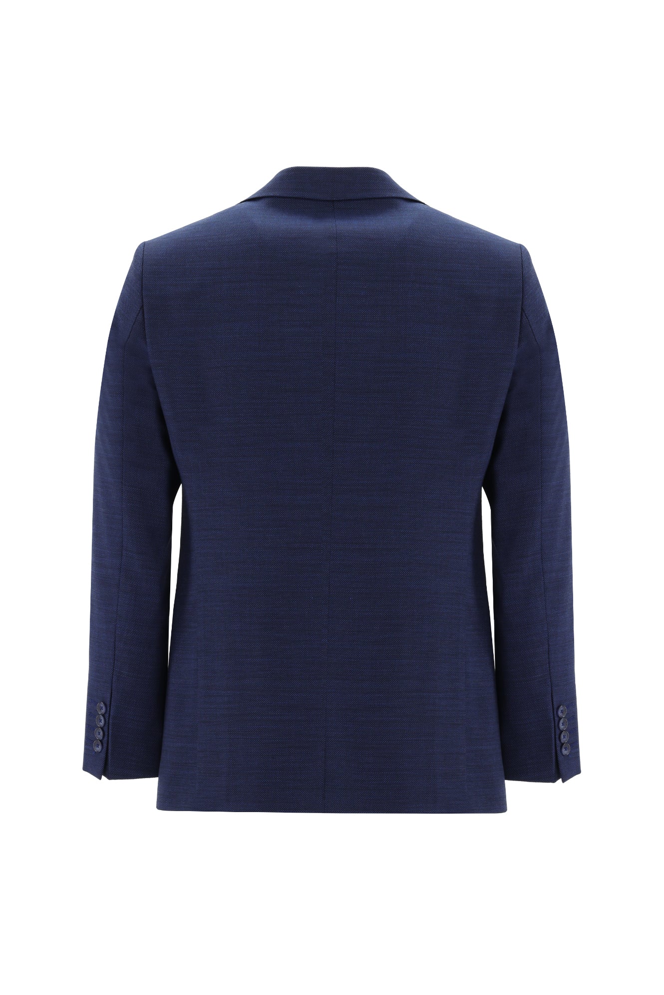 Orta Lacivert 7 Drop Slim Fit Dar Kesim Yünlü Desenli Tak?m Elbise-Abdullah Ki??l?