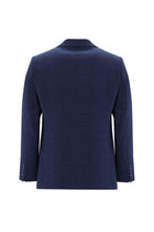 Orta Lacivert 7 Drop Slim Fit Dar Kesim Yünlü Desenli Tak?m Elbise-Abdullah Ki??l?
