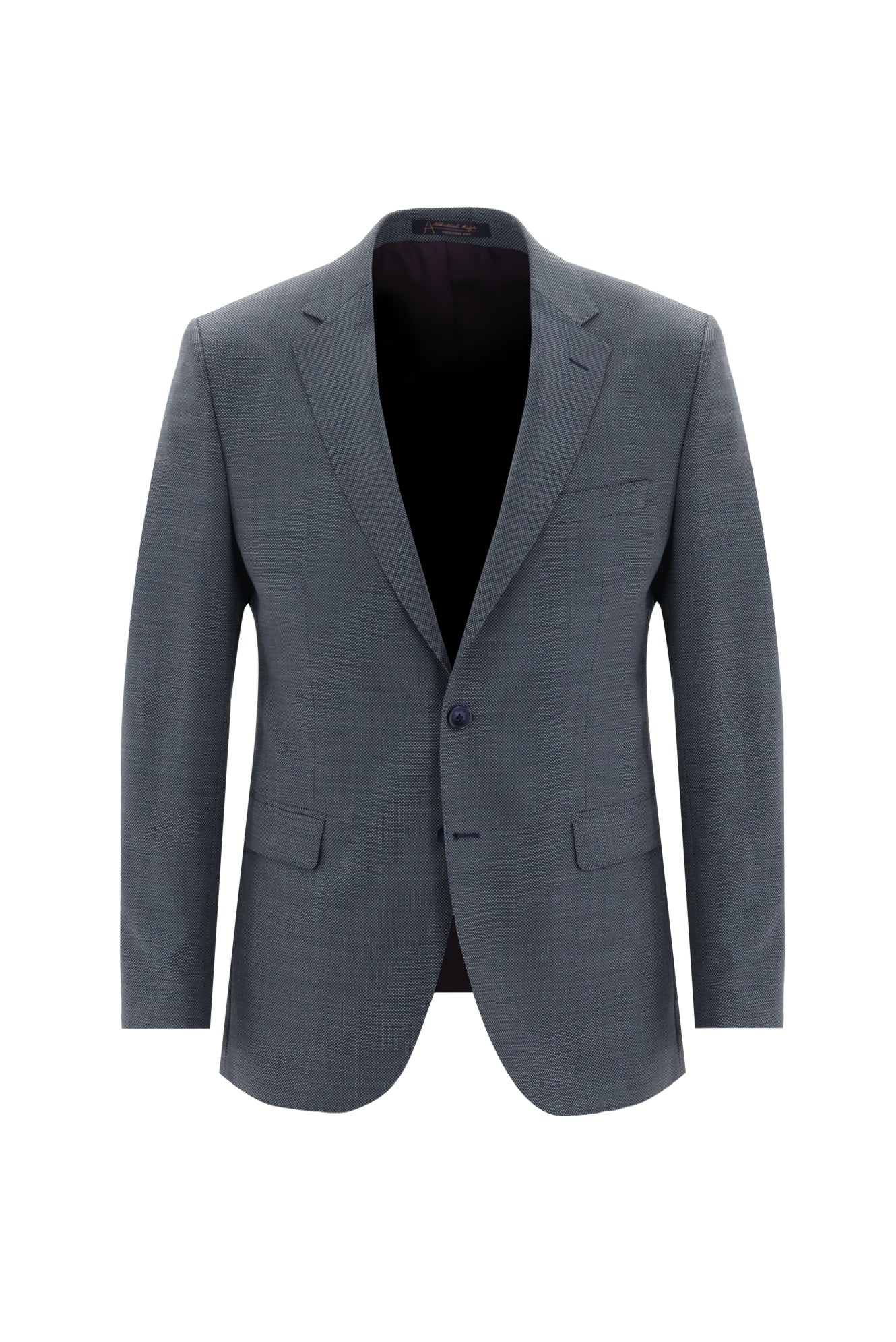 Orta Petrol Slim Fit Dar Kesim Yünlü Klasik Desenli Takım Elbise