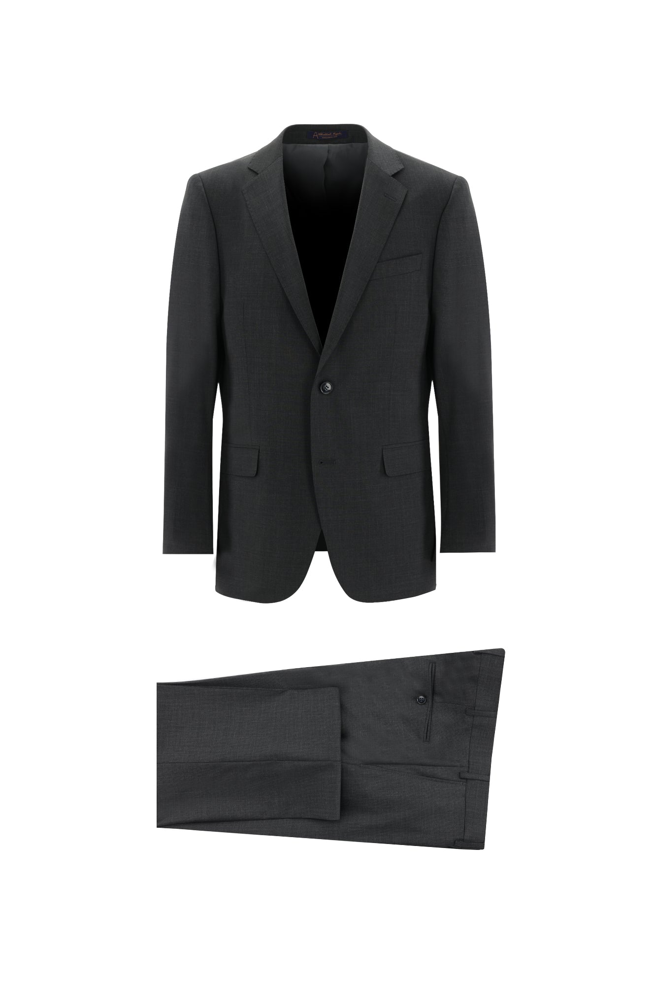 Koyu Füme Regular Fit Yünlü Klasik Desenli Takım Elbise