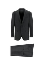 Koyu Füme Regular Fit Yünlü Klasik Desenli Takım Elbise