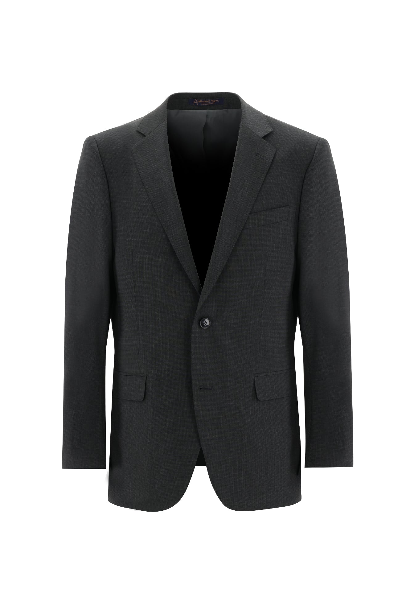 Koyu Füme Relaxed Fit Rahat Kesim Yünlü Klasik Desenli Takım Elbise