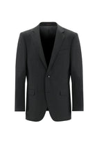 Koyu Füme Relaxed Fit Rahat Kesim Yünlü Klasik Desenli Takım Elbise