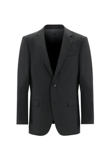 Koyu Füme Regular Fit Yünlü Klasik Desenli Takım Elbise