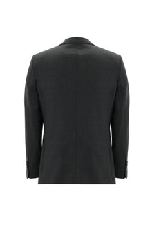 Koyu Füme Regular Fit Yünlü Klasik Desenli Takım Elbise