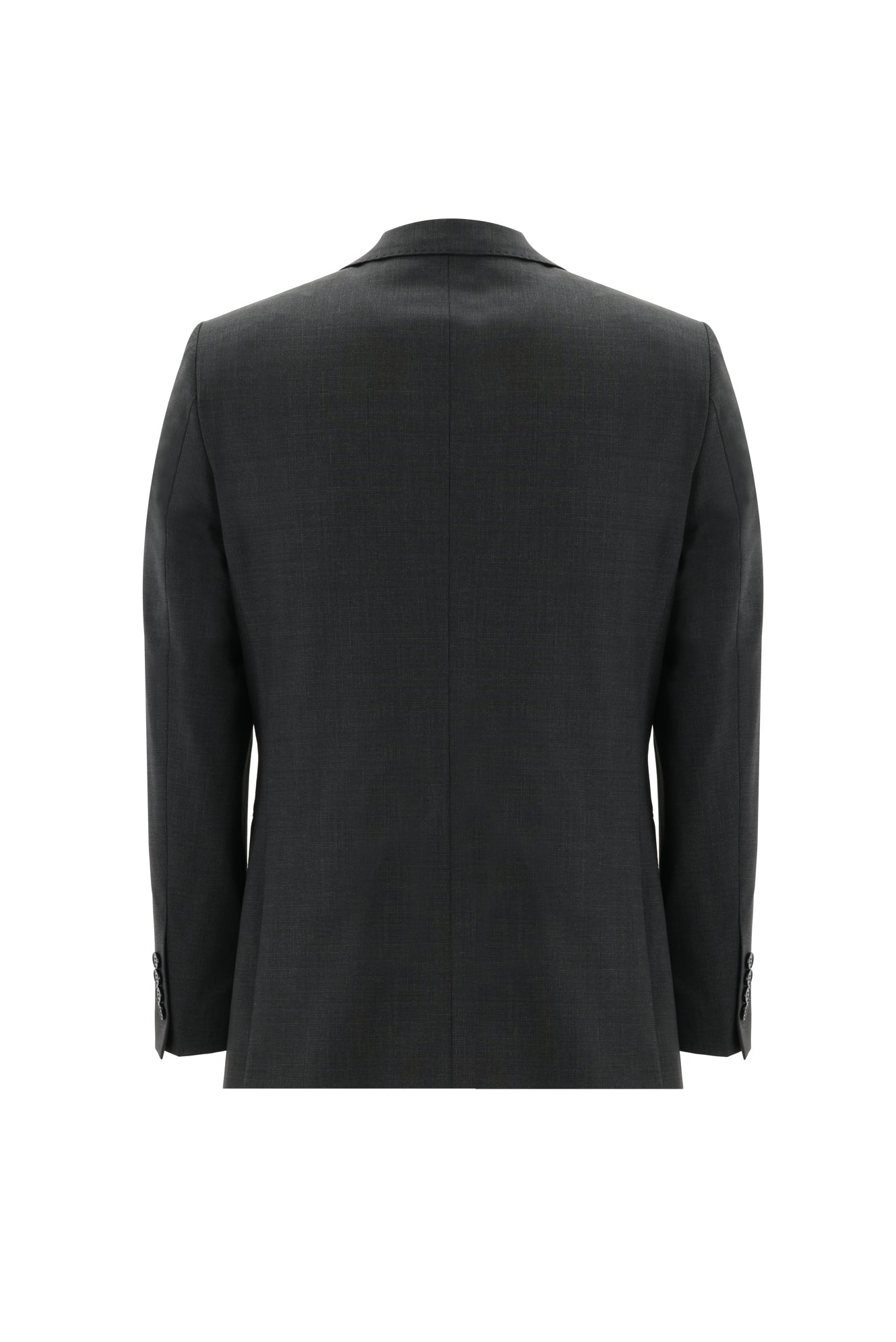 Koyu Füme Relaxed Fit Rahat Kesim Yünlü Klasik Desenli Takım Elbise