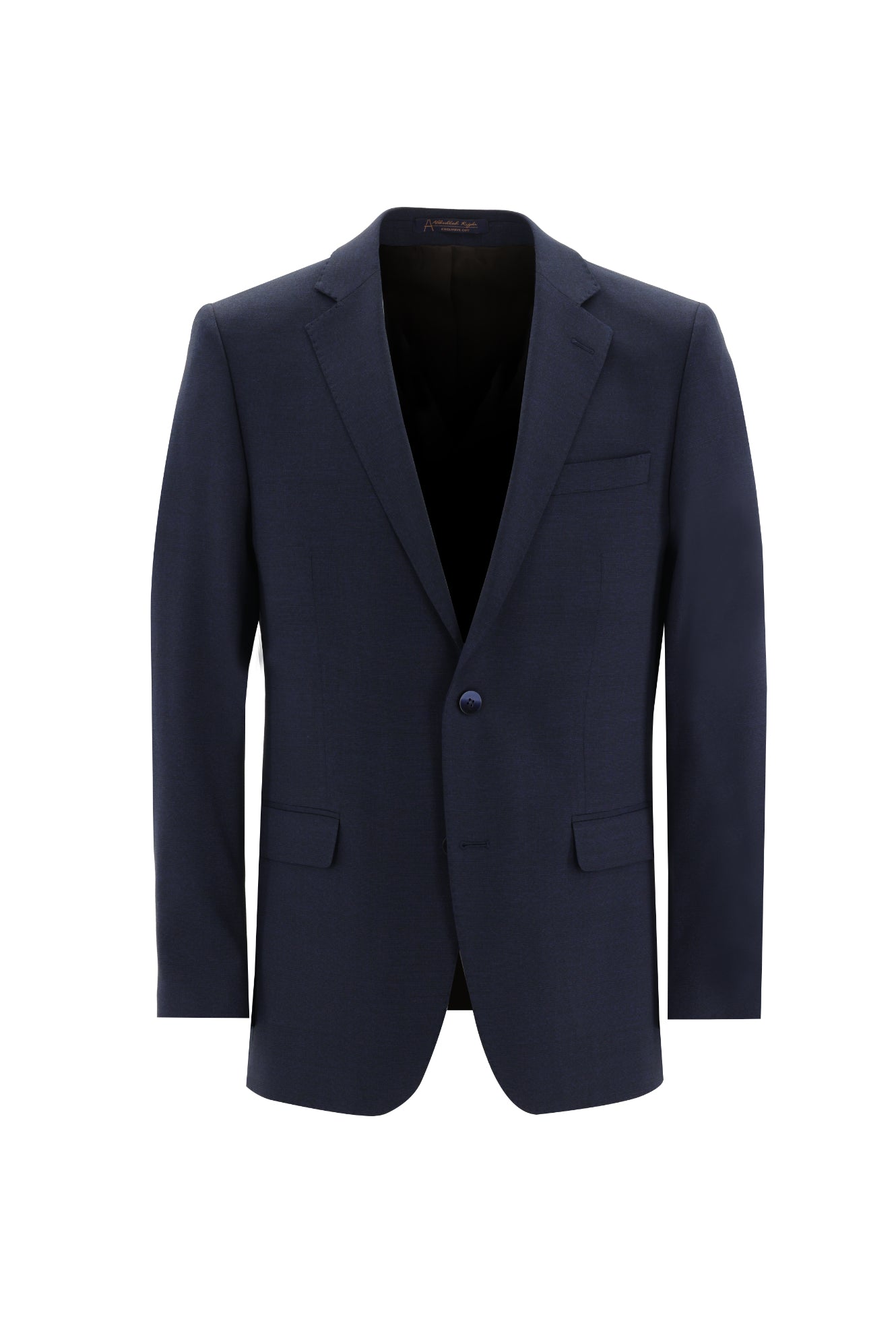 Orta Lacivert Slim Fit Dar Kesim Yünlü Klasik Desenli Takım Elbise