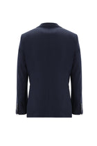 Orta Lacivert Slim Fit Dar Kesim Yünlü Klasik Desenli Takım Elbise