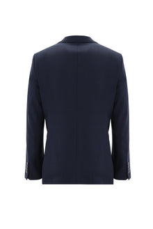 Orta Lacivert Slim Fit Dar Kesim Yünlü Klasik Desenli Takım Elbise