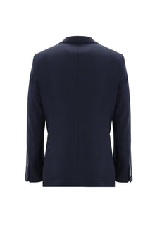 Orta Lacivert 7 Drop Slim Fit Dar Kesim Yünlü Desenli Tak?m Elbise-Abdullah Ki??l?