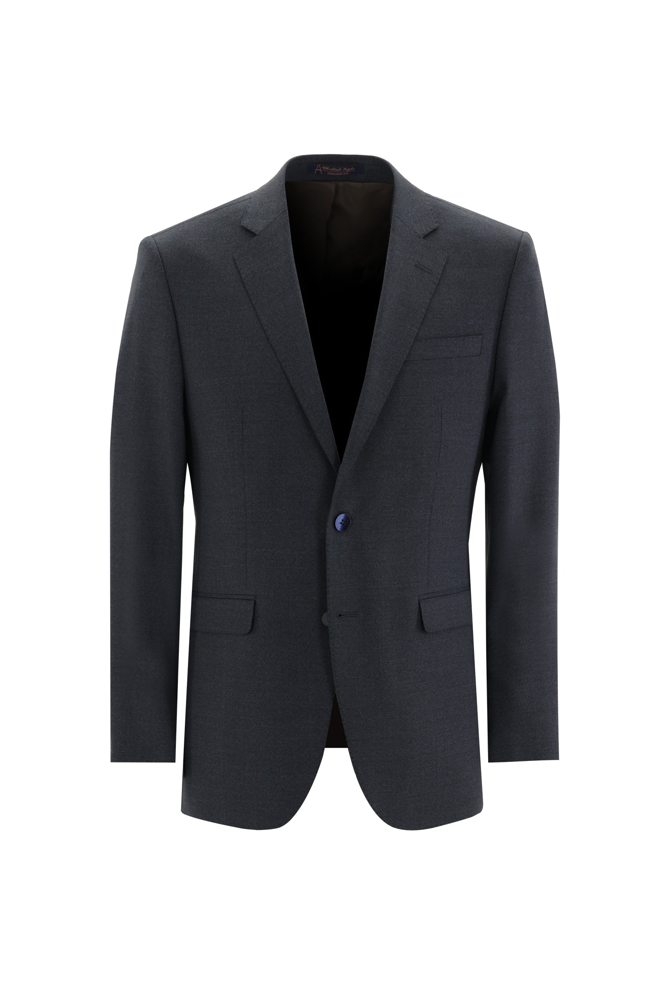 Koyu Lacivert Slim Fit Dar Kesim Yünlü Klasik Desenli Takım Elbise