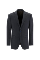 Koyu Lacivert Relaxed Fit Rahat Kesim Yünlü Klasik Desenli Takım Elbise