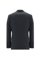 Koyu Lacivert Slim Fit Dar Kesim Yünlü Klasik Desenli Takım Elbise