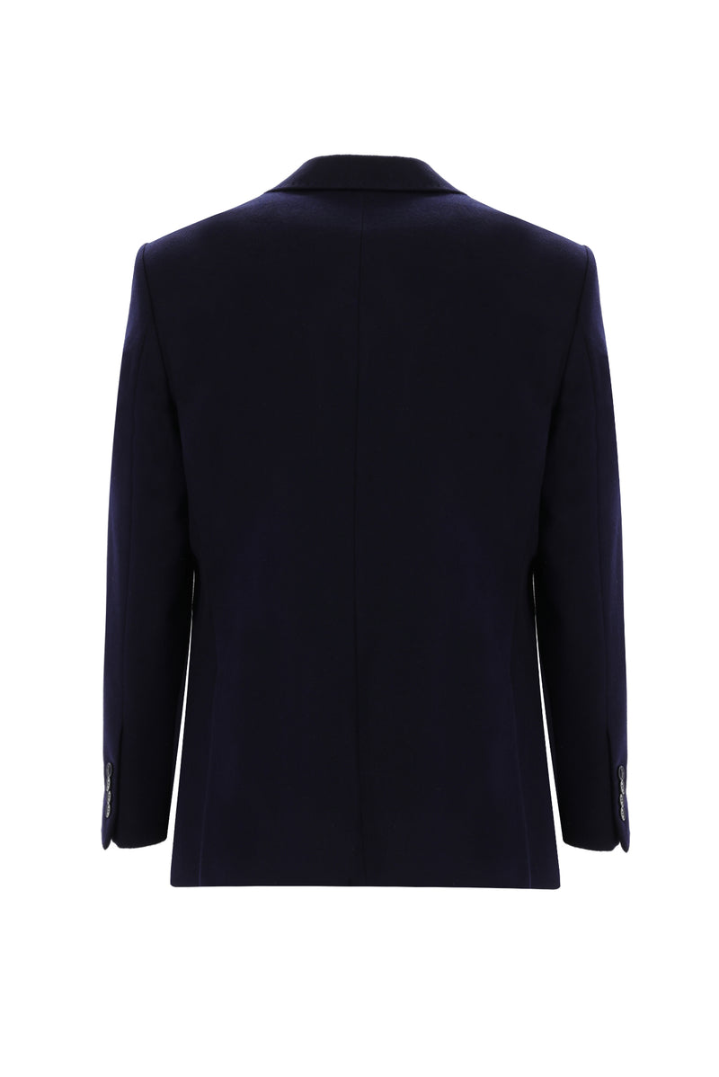 Koyu Lacivert Relaxed Fit Rahat Kesim Kaşmir Klasik Ceket