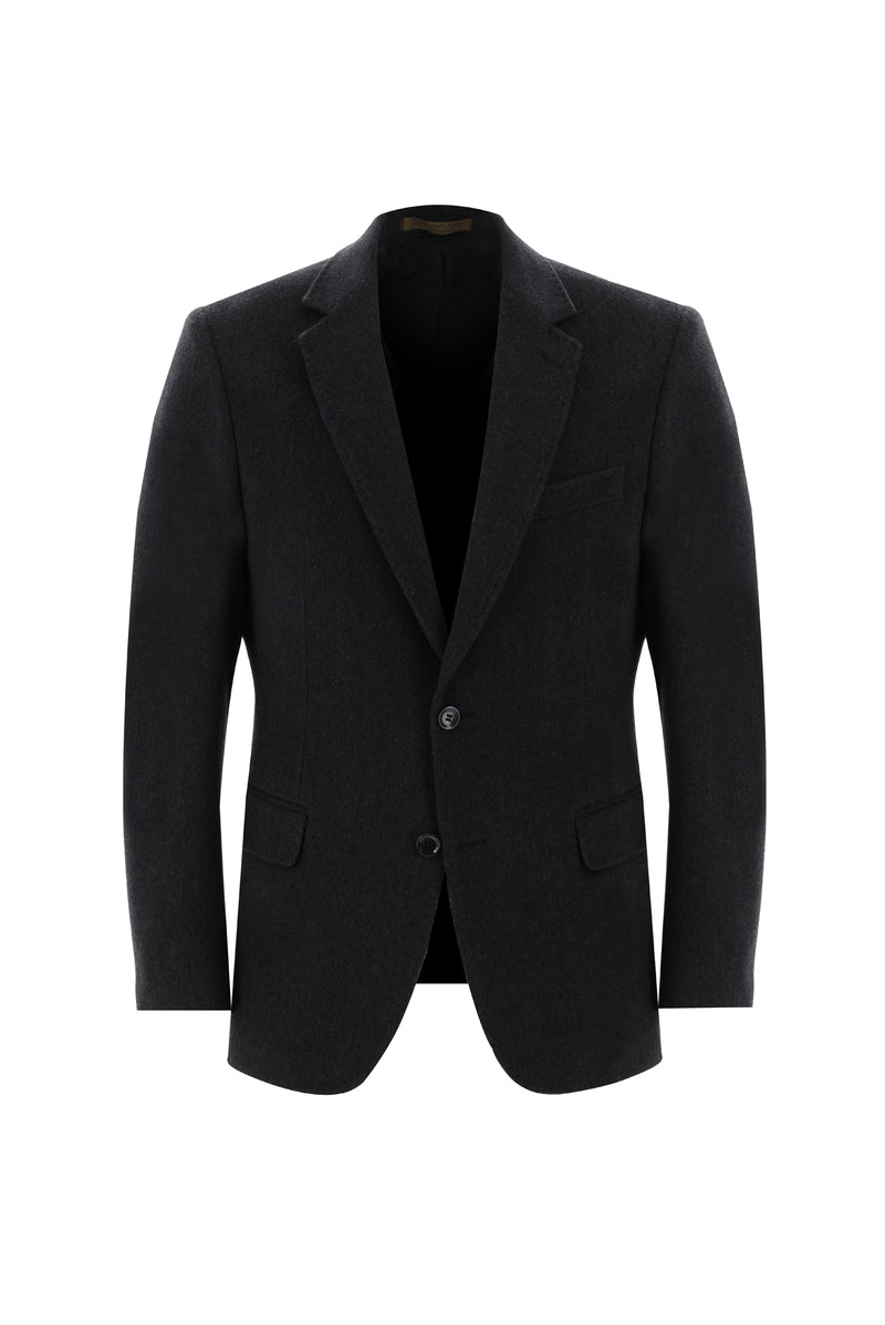 Koyu Füme 4 Drop Relaxed Fit Rahat Kesim Kaşmir Klasik Ceket