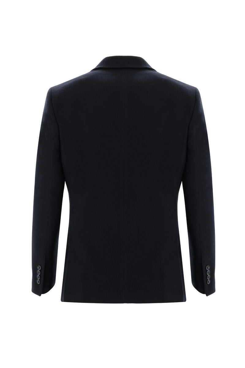 Koyu Lacivert Regular Fit Klasik Kaşmir Ceket
