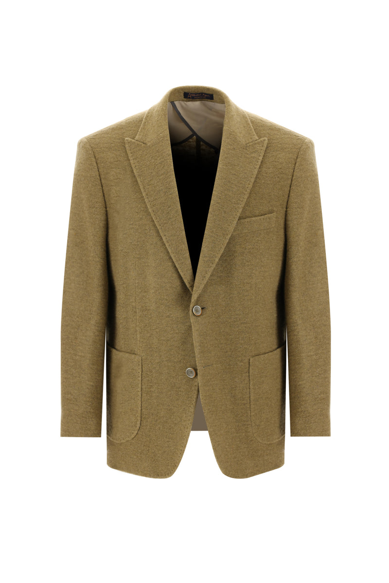 Camel Regular Fit Yünlü Örme Ceket