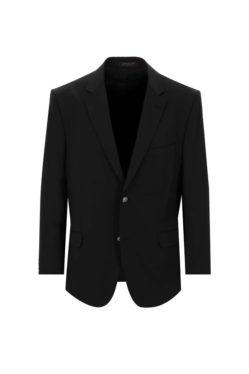 Siyah Relax Fit Rahat Kesim Yünlü Blazer Ceket