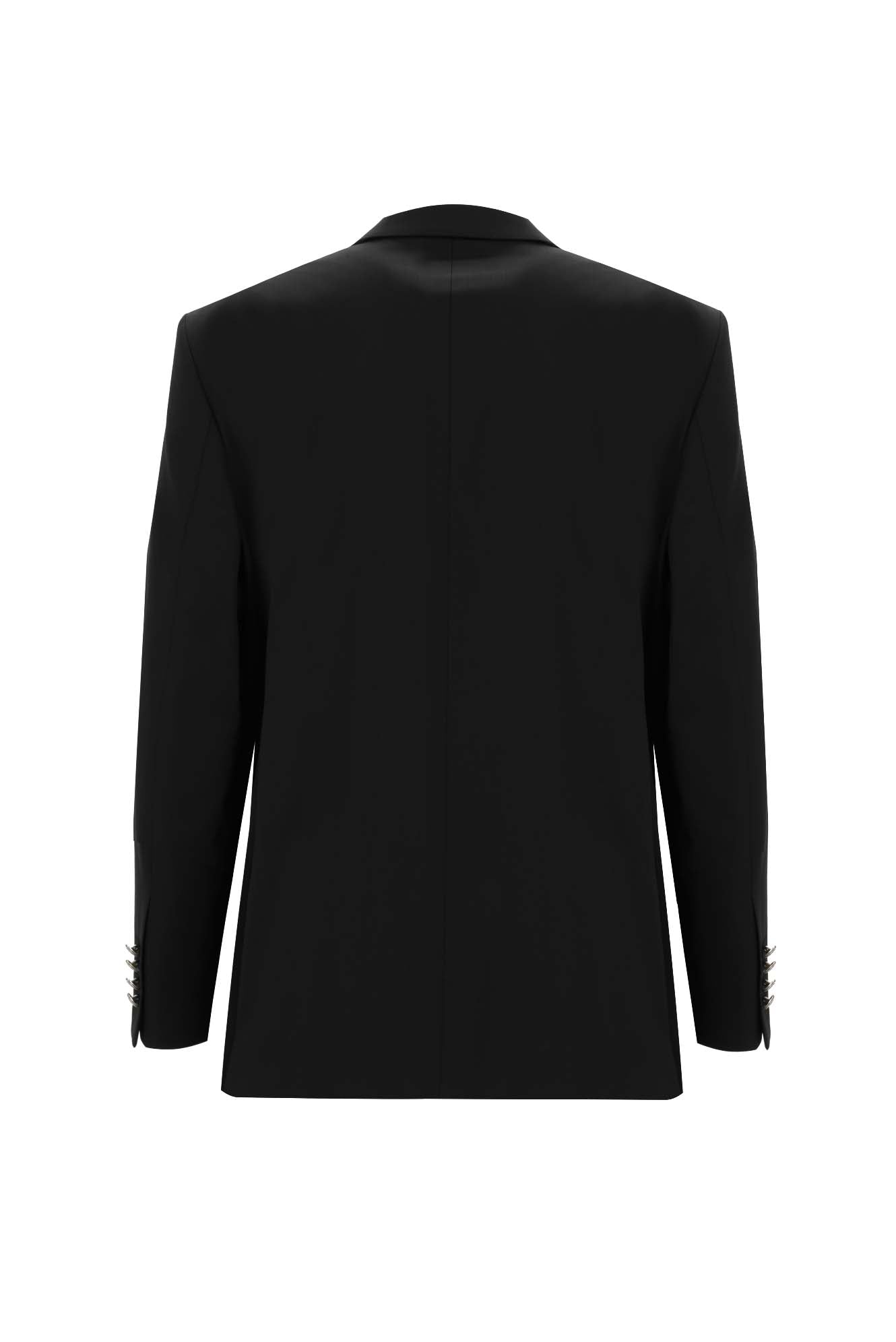 Siyah Relax Fit Rahat Kesim Yünlü Blazer Ceket