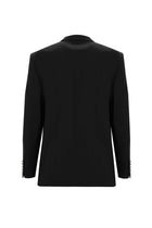 Siyah Relax Fit Rahat Kesim Yünlü Blazer Ceket