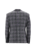 Orta Gri 7 Drop Slim Fit Dar Kesim Yünlü Örme Ekose Ceket-Abdullah Ki??l?