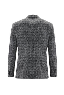 Siyah 4 Drop Relaxed Fit Rahat Kesim Yünlü Örme Ceket-Abdullah Ki??l?
