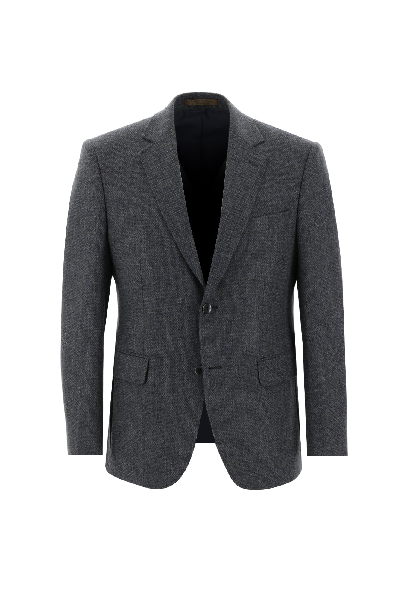 Orta Füme İtalyan Slim Fit Dar Kesim Yünlü Kuşgözü Ceket