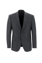 Orta Füme İtalyan Slim Fit Dar Kesim Yünlü Kuşgözü Ceket