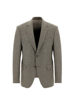 Açık Kahve  İtalyan Slim Fit Dar Kesim Yünlü Kuşgözü Ceket