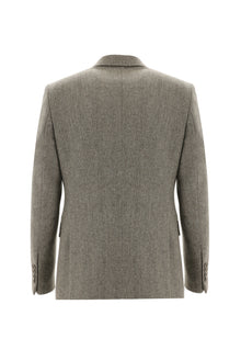 Açık Kahve  İtalyan Slim Fit Dar Kesim Yünlü Kuşgözü Ceket