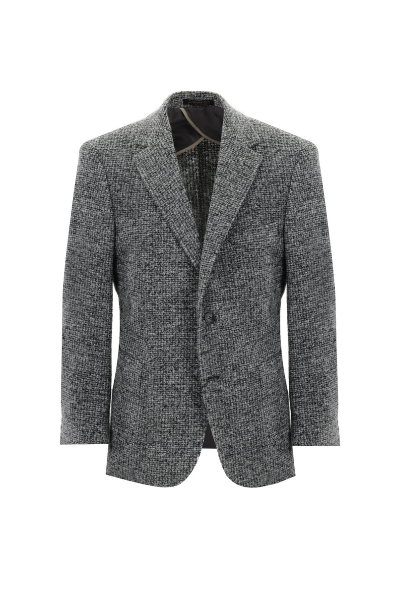 Açık Gri Relaxed Fit Rahat Kesim Yünlü Örme Ceket