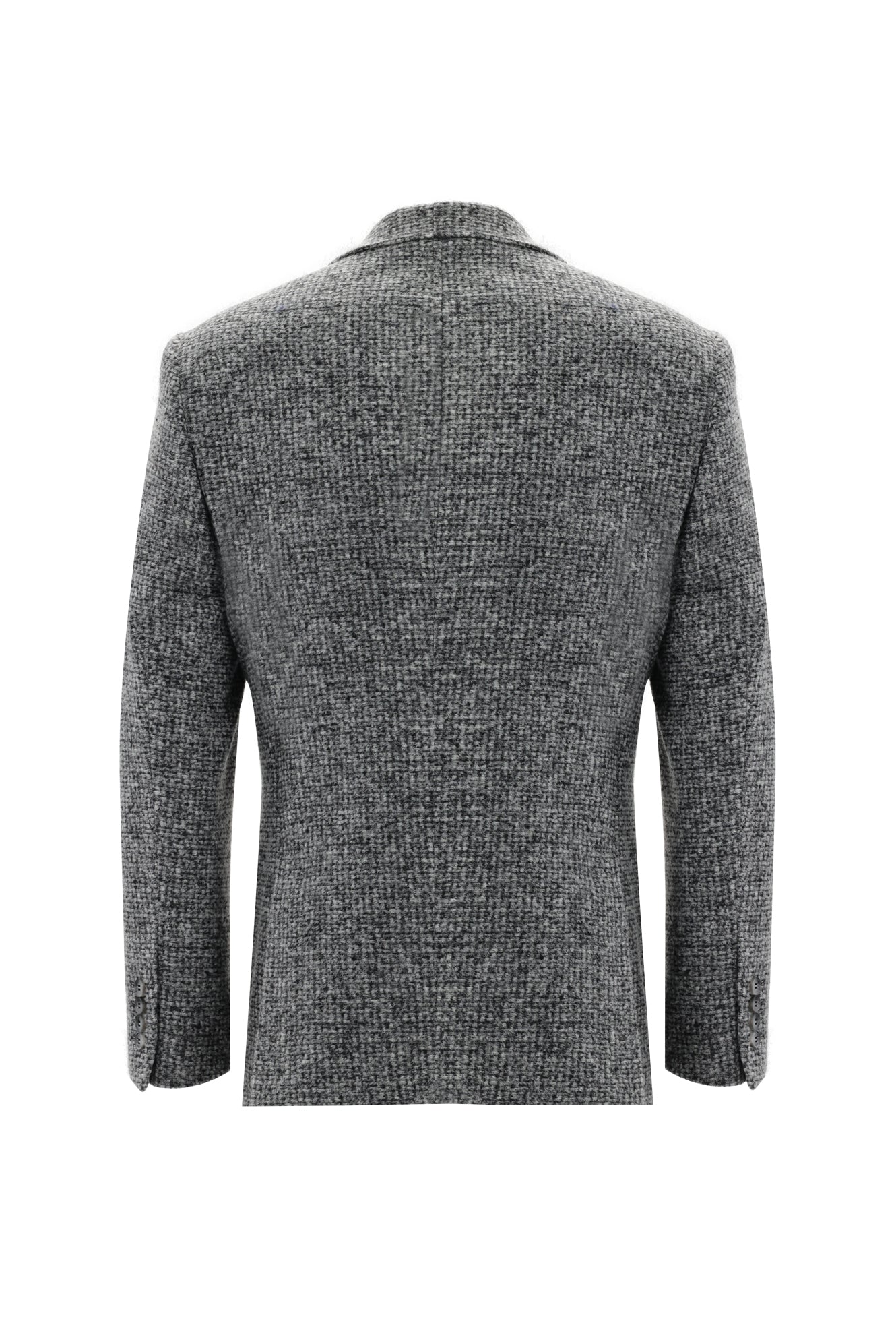 Açık Gri Relaxed Fit Rahat Kesim Yünlü Örme Ceket