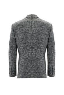 Açık Gri Relaxed Fit Rahat Kesim Yünlü Örme Ceket