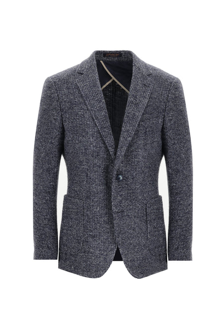 Orta Gri Regular Fit Yünlü Örme Ceket