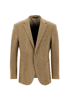 Camel Regular Fit Yünlü Örme Ceket