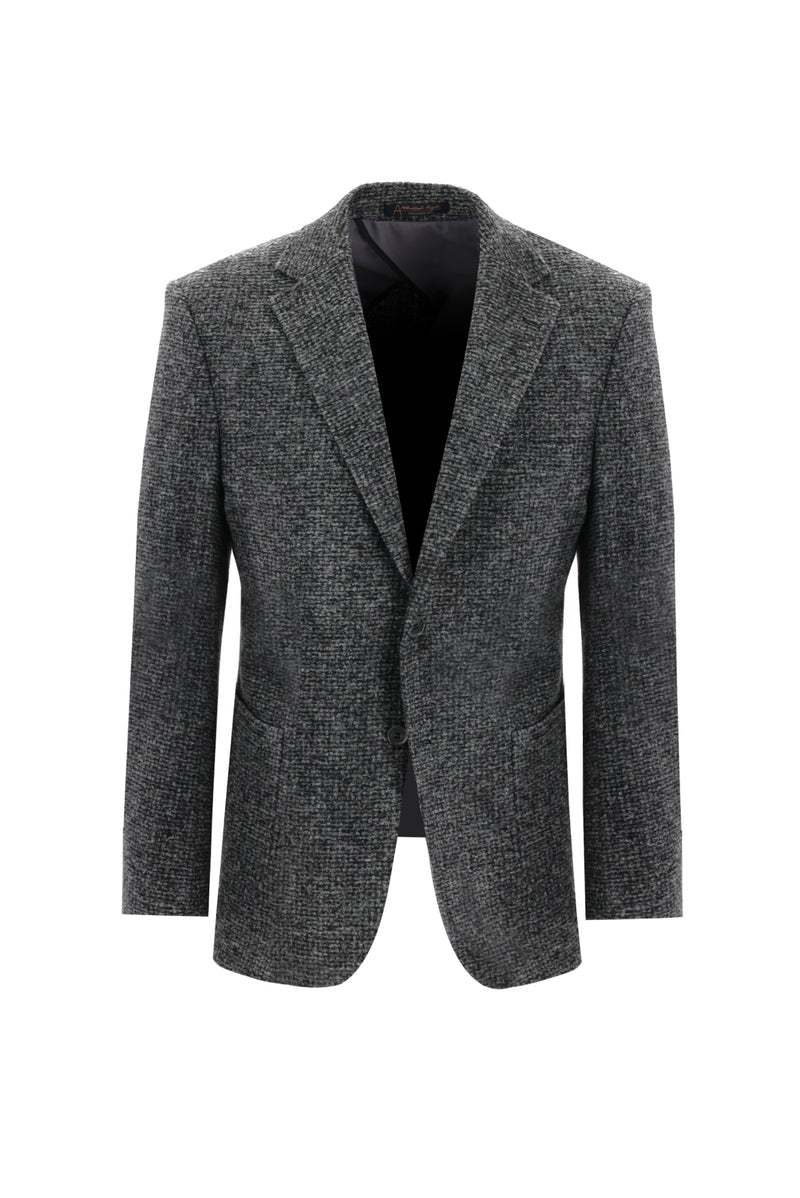 Orta Füme Relaxed Fit Rahat Kesim Yünlü Örme Ceket