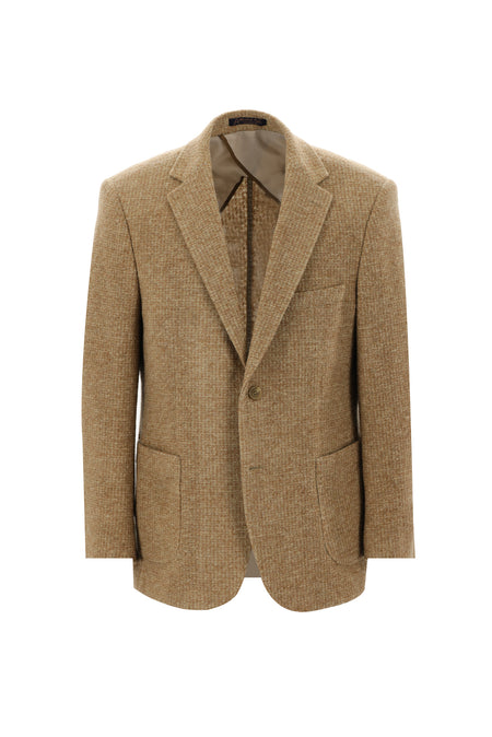 Camel Regular Fit Yünlü Örme Ceket