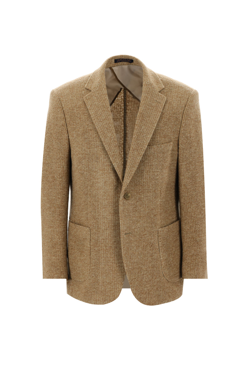 Camel Regular Fit Yünlü Örme Ceket