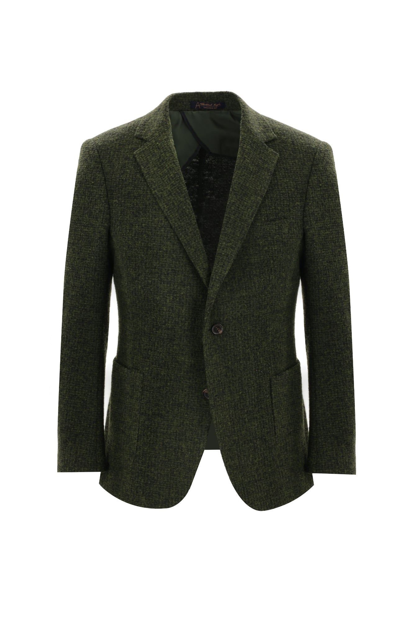 Koyu Yeşil Slim Fit Dar Kesim Yünlü Örme Ceket