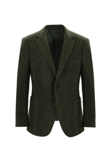 Koyu Yeşil Regular Fit Yünlü Örme Ceket