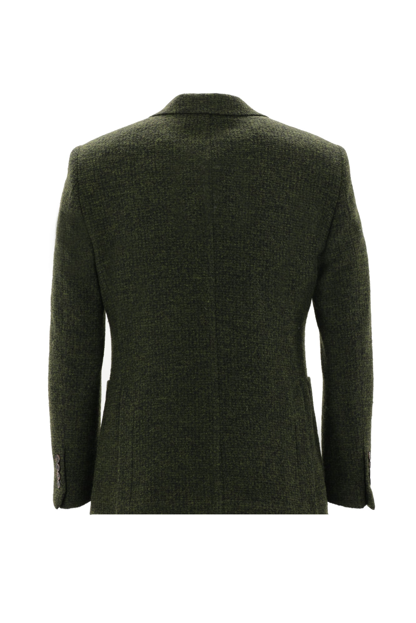 Koyu Yeşil Slim Fit Dar Kesim Yünlü Örme Ceket