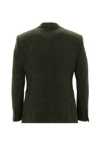 Koyu Yeşil Slim Fit Dar Kesim Yünlü Örme Ceket