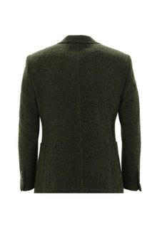 Koyu Yeşil Slim Fit Dar Kesim Yünlü Örme Ceket